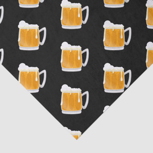 Grappig bier mok feestpatroon tissuepapier (Detail)
