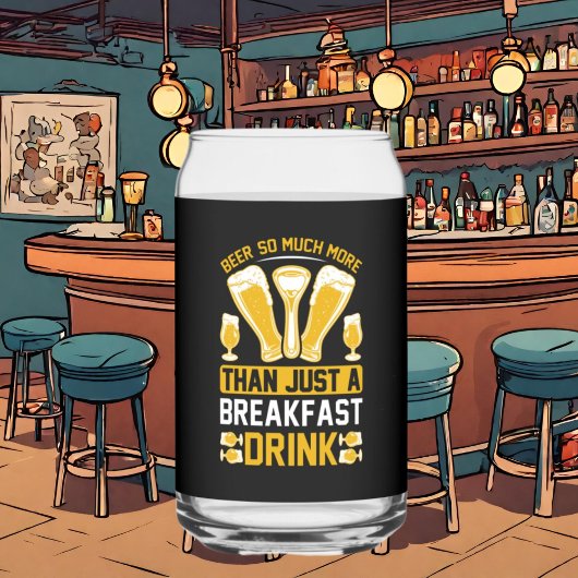 Grappig bier ontbijt woord kunst blikvorm glas
