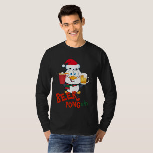 GRAPPIG BIER PONG Pinguïn Kerstmis T-shirt