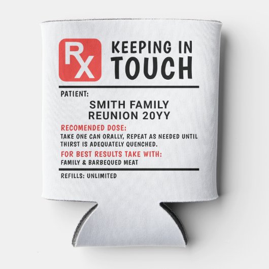 Grappig bier recept familie reünie aangepaste teks blikjeskoeler (Voorkant)