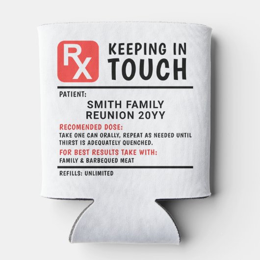 Grappig bier recept familie reünie aangepaste teks blikjeskoeler (Achterkant)