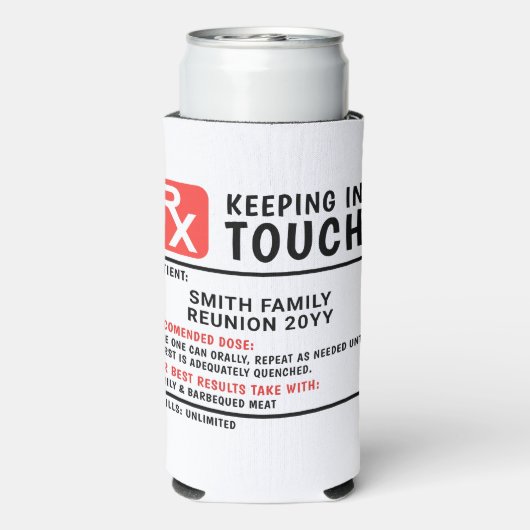 Grappig bier recept familie reünie aangepaste teks seltzer blikjeskoeler (Seltzer Achterkant)