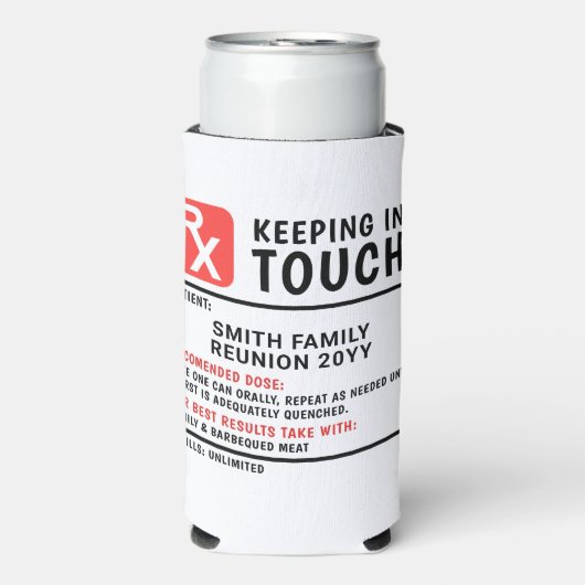 Grappig bier recept familie reünie aangepaste teks seltzer blikjeskoeler (Seltzer Voorkant)