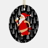 grappig bier santa claus keramisch ornament (Rechts)