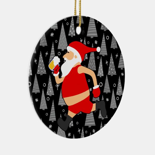 grappig bier santa claus keramisch ornament (Rechts)