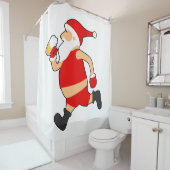 grappig bier santa kerstmis douchegordijn (In situ)