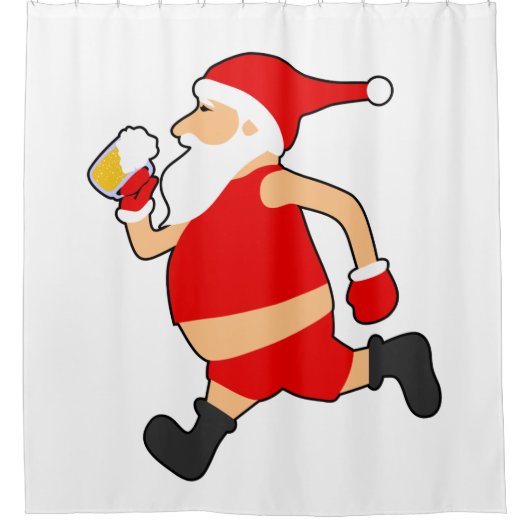 grappig bier santa kerstmis douchegordijn (Voorkant)