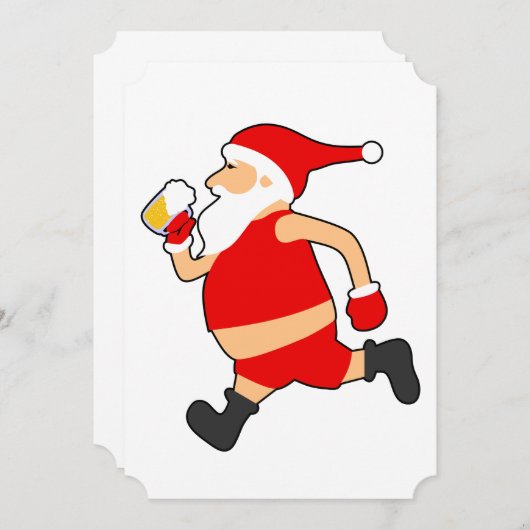 grappig bier santa kerstmis kaart (Voorkant / Achterkant)