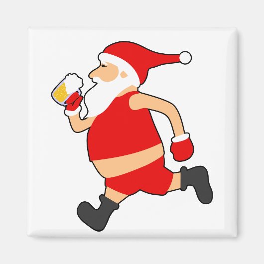 grappig bier santa kerstmis magneet (Voorkant)