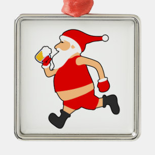 grappig bier santa kerstmis metalen ornament
