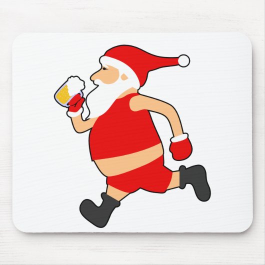 grappig bier santa kerstmis muismat (Voorkant)