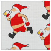 grappig bier santa kerstmis stof (Close Up)