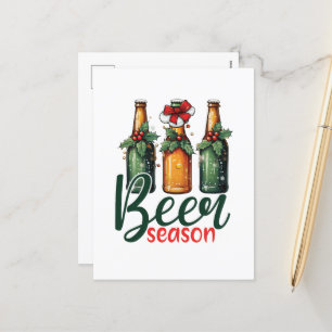 Grappig Bier Seizoen woord art bar Feestdagenkaart