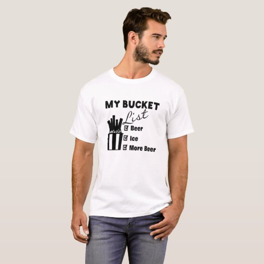 Grappig Bier Slogan Bucket List T-shirt ontwerp (Voorkant volledig)