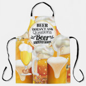 Grappig bier stelt geen vragen die mannen begrijpe schort (Voorkant)
