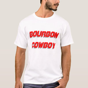 Grappig bier T-shirt - Bourbon Cowboy Rood Script