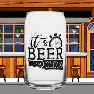 Grappig bier uur woord kunst blikvorm glas