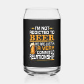 Grappig bier verslaafd woord kunst blikvorm glas (Voorkant)