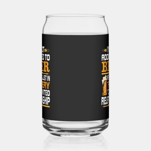 Grappig bier verslaafd woord kunst blikvorm glas (Links)