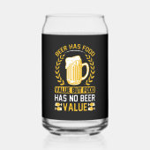 Grappig bier voedsel waarde woord kunst blikvorm glas (Voorkant)