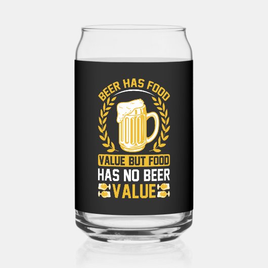 Grappig bier voedsel waarde woord kunst blikvorm glas (Voorkant)