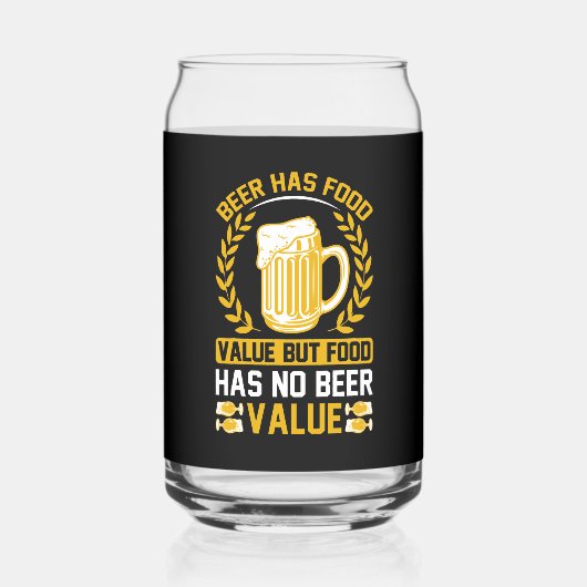 Grappig bier voedsel waarde woord kunst blikvorm glas (Achterkant)