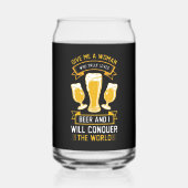 Grappig bier vrouw woord kunst blikvorm glas (Achterkant)