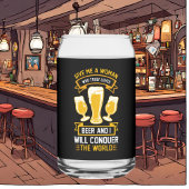 Grappig bier vrouw woord kunst blikvorm glas