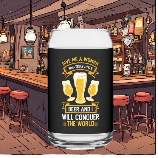Grappig bier vrouw woord kunst blikvorm glas