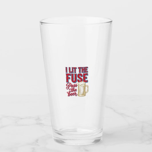 Grappig bier vuurwerk vintage shirt ontwerp_1 glas (Voorkant)