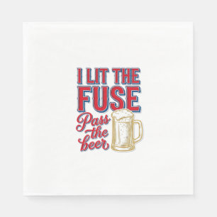 Grappig bier vuurwerk vintage shirt ontwerp_1 servet