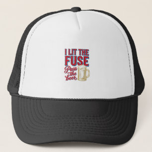 Grappig bier vuurwerk vintage shirt ontwerp_1 trucker pet
