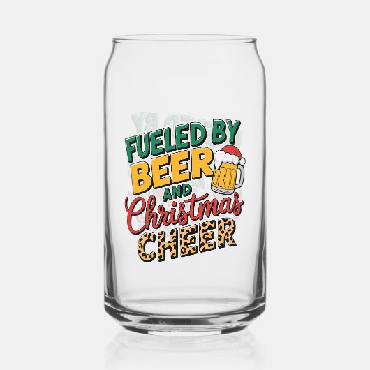 Grappig biertje kerstjuichen blikvorm glas (Voorkant)