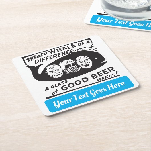 Grappig  biertje met elke tekst kartonnen onderzetters (Schuin)