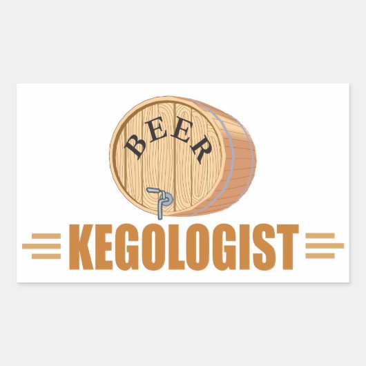 Grappig Biervat Rechthoekige Sticker (Voorkant)