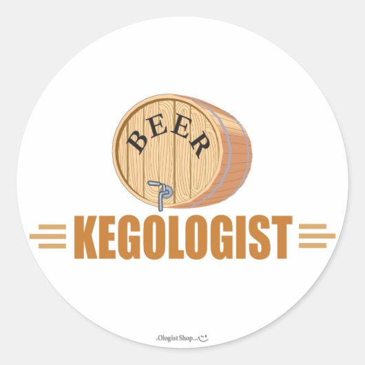 Grappig Biervat Ronde Sticker (Voorkant)