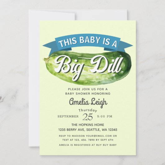 Grappig Big Dill Pickle Boy Baby shower Kaart (Voorkant)