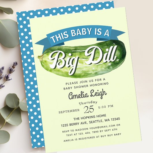 Grappig Big Dill Pickle Boy Baby shower Kaart