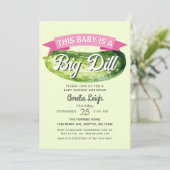 Grappig Big Dill Pickle Girl Baby shower Kaart (Staand voorkant)
