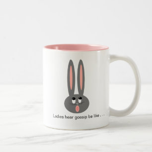 Grappig Big Ears Bunny Dames Gossip Coffee Mok
