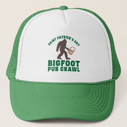 Grappig Big Foot Pub kruipt St Patricks Day Trucker Pet (Voorkant)