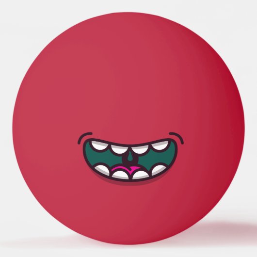 Grappig Big Mouth Monster. Pingpongbal (Achterkant)