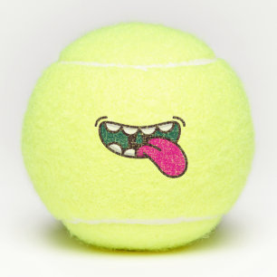 Grappig Big Mouth Monster. Tennisballen
