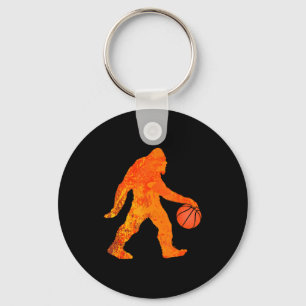 Grappig Bigfoot Basketbal T-shirt Voor Jongens Mei Sleutelhanger
