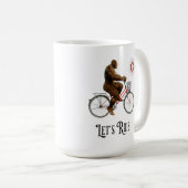Grappig Bigfoot Fietsavontuur Retro Koffiemok (Voorkant rechts)