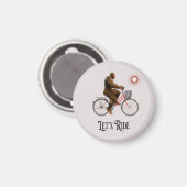 Grappig Bigfoot Fietsavontuur Retro Magneet (Voorkant / Achterkant)
