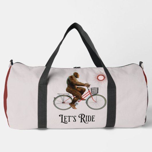 Grappig Bigfoot Fietsavontuur Retro Plunjezak (Voorkant)