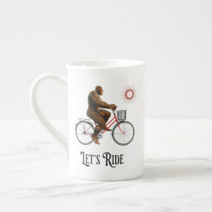 Grappig Bigfoot Fietsavontuur Retro Porselein Kop