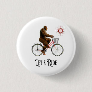 Grappig Bigfoot Fietsavontuur Retro Ronde Button 3,2 Cm