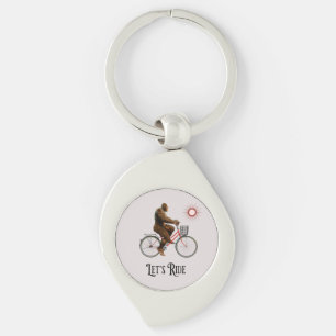 Grappig Bigfoot Fietsavontuur Retro Sleutelhanger